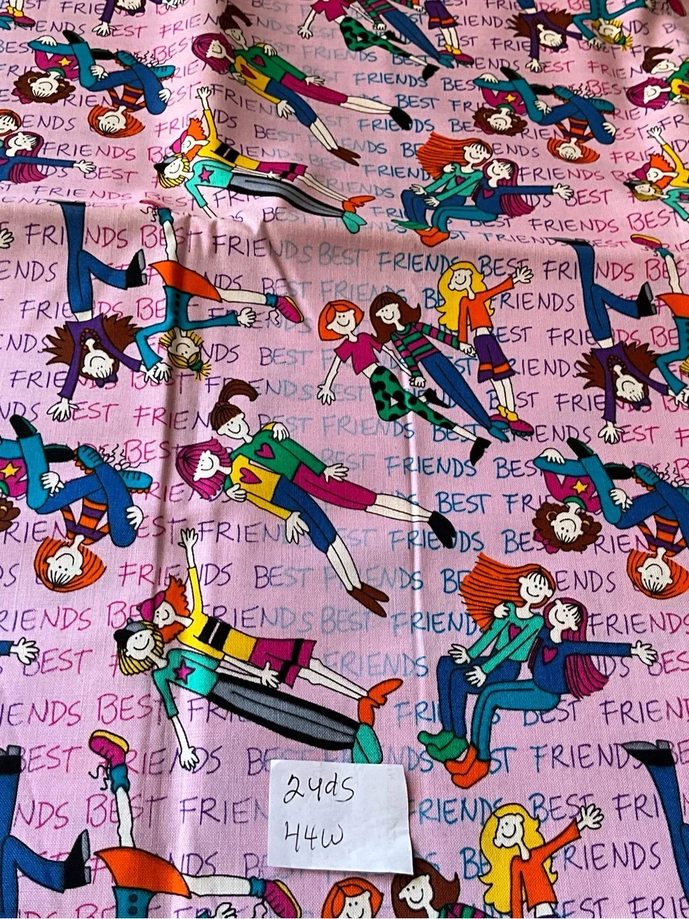 Quilting Sewing VTG Material Timeless Treasures By Hi-fashion Fabrics Girls Rule